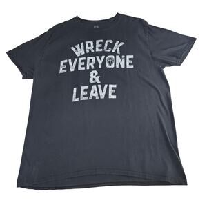 WWE Graphic T-Shirt Men’s XL Black “Wreck Everyone & Leave” Wrestling Tee